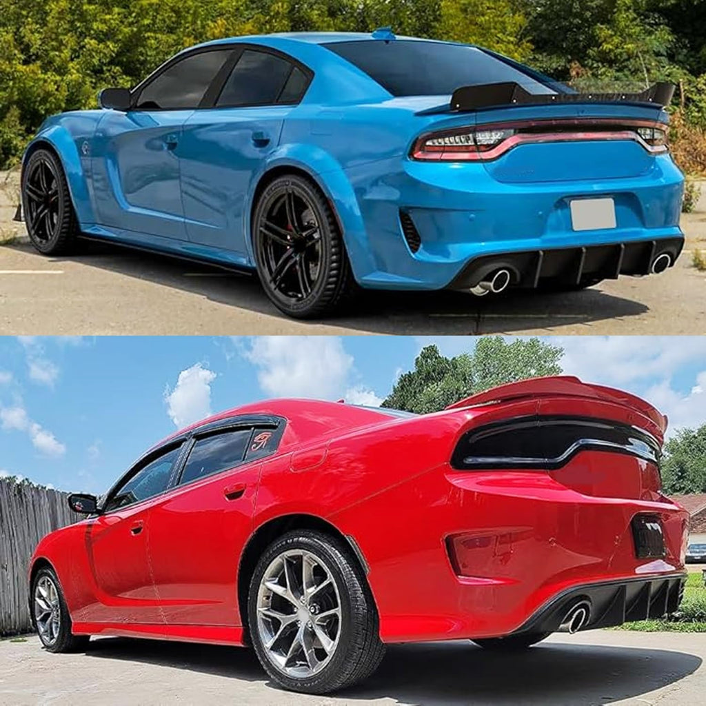 Rear Diffuser Compatibility with 2015-2024 Charger SRT Non-Widebody Models Rear Bumper Chin Diffuser Kit Spoiler Splitter (Matte Black)