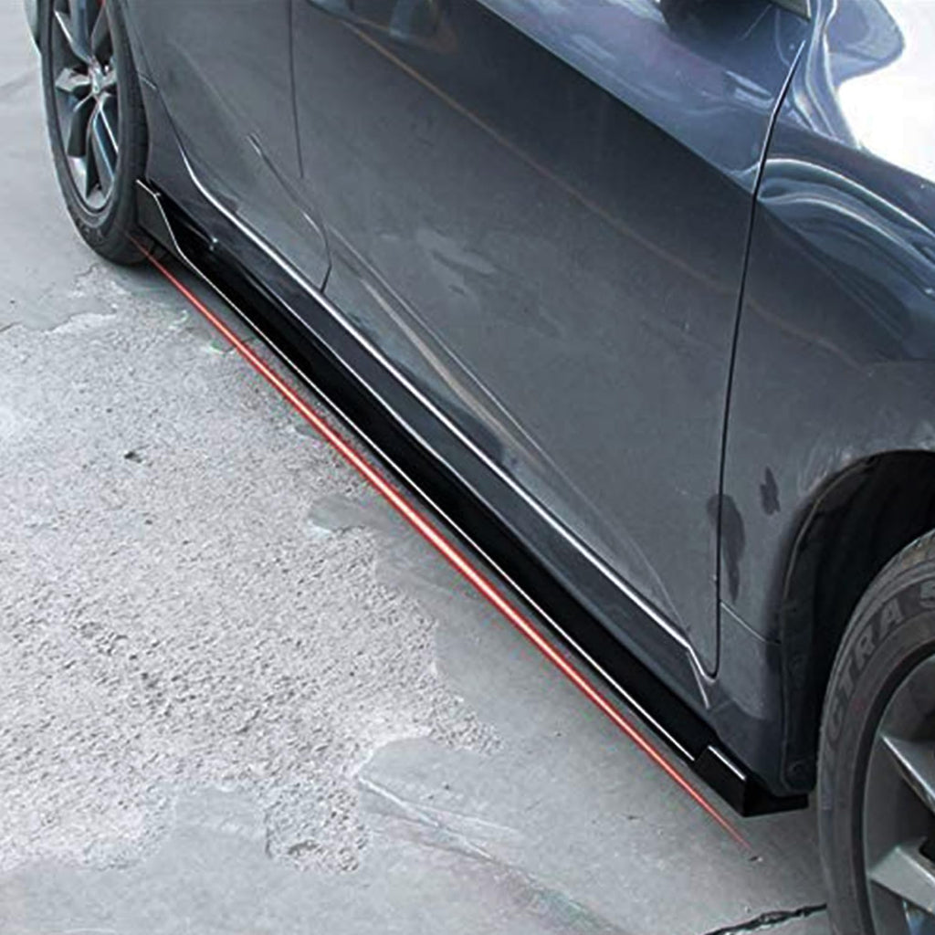 Side Skirts Compatibility with 2016-2021 Civic 10th Gen Sedan 4DR Rocker Panel Door Extension Lips Body Kit Gloss Black