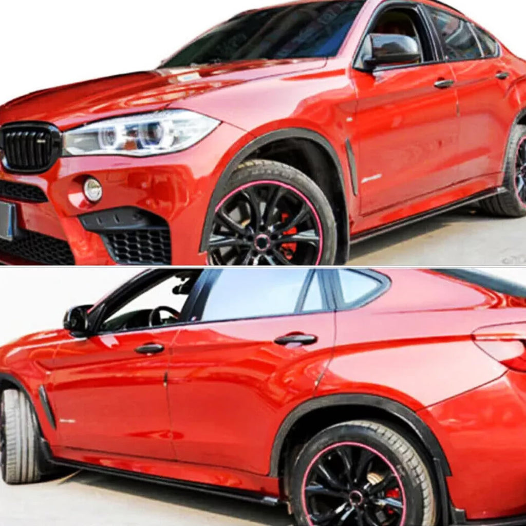 Side Skirts Compatibility with 2015-2019 5 Series F15 X5 F85 X5M F16 X6 F86 X6M Rocker Panel Line Door Extension Lips Pair Diffuser Bumper Lip Splitter (Gloss Black)