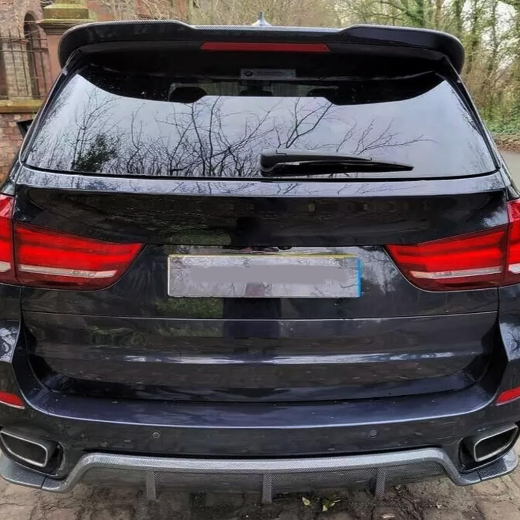 Rear Roof Spoiler Compatibility with 2014-2018 F15 F85 X5 X5M Rear Trunk Spliter Wing Lid (Carbon Fiber Style)