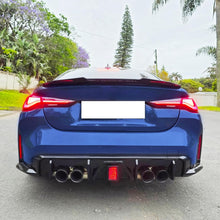 Load image into Gallery viewer, Rear Diffuser Compatibility with 2021-2024 G80 M3 G82 G83 M4 Rear Lower Bumper Diffuser Lip Kit Body Kits Spoiler Splitter Protection Trim W/LED Light (Gloss Black)