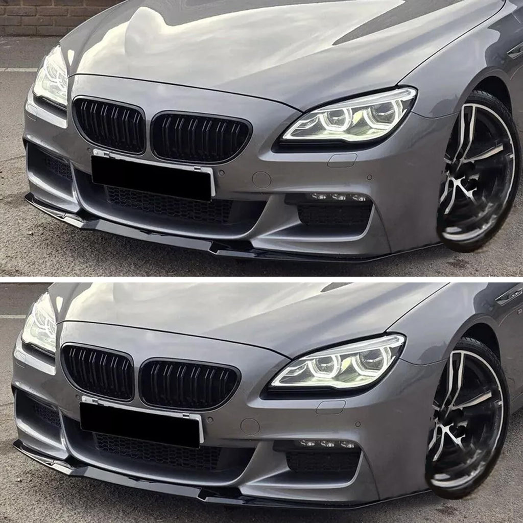 Front Bumper Lip Compatibility with 2012-2019 6 Series F06 F12 F13 M Sport Front Chin Diffuser Lip Air Dam Splitter Spoiler (Gloss Black)