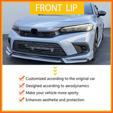 Load image into Gallery viewer, Front Lip Compatibility with 2022-2024 Civic Yofer Style Front Bumper Chin Lip Splitter Spoiler Kit Black Sonic Gray