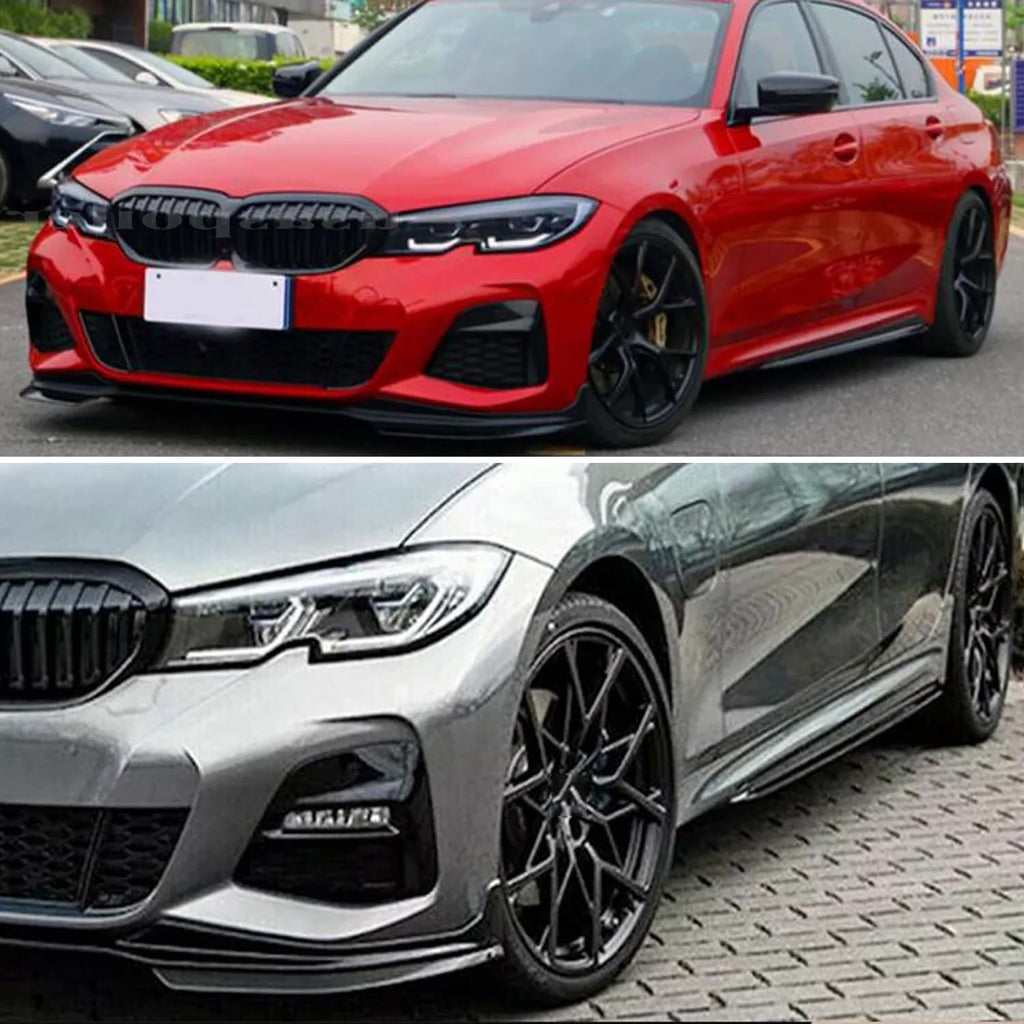 Side Skirts Compatibility with 2019-2022 3 Series G20 G28 M Sport Rocker Panel Line Door Extension Lips Pair Diffuser Bumper Lip Splitter (Carbon Fiber Style)