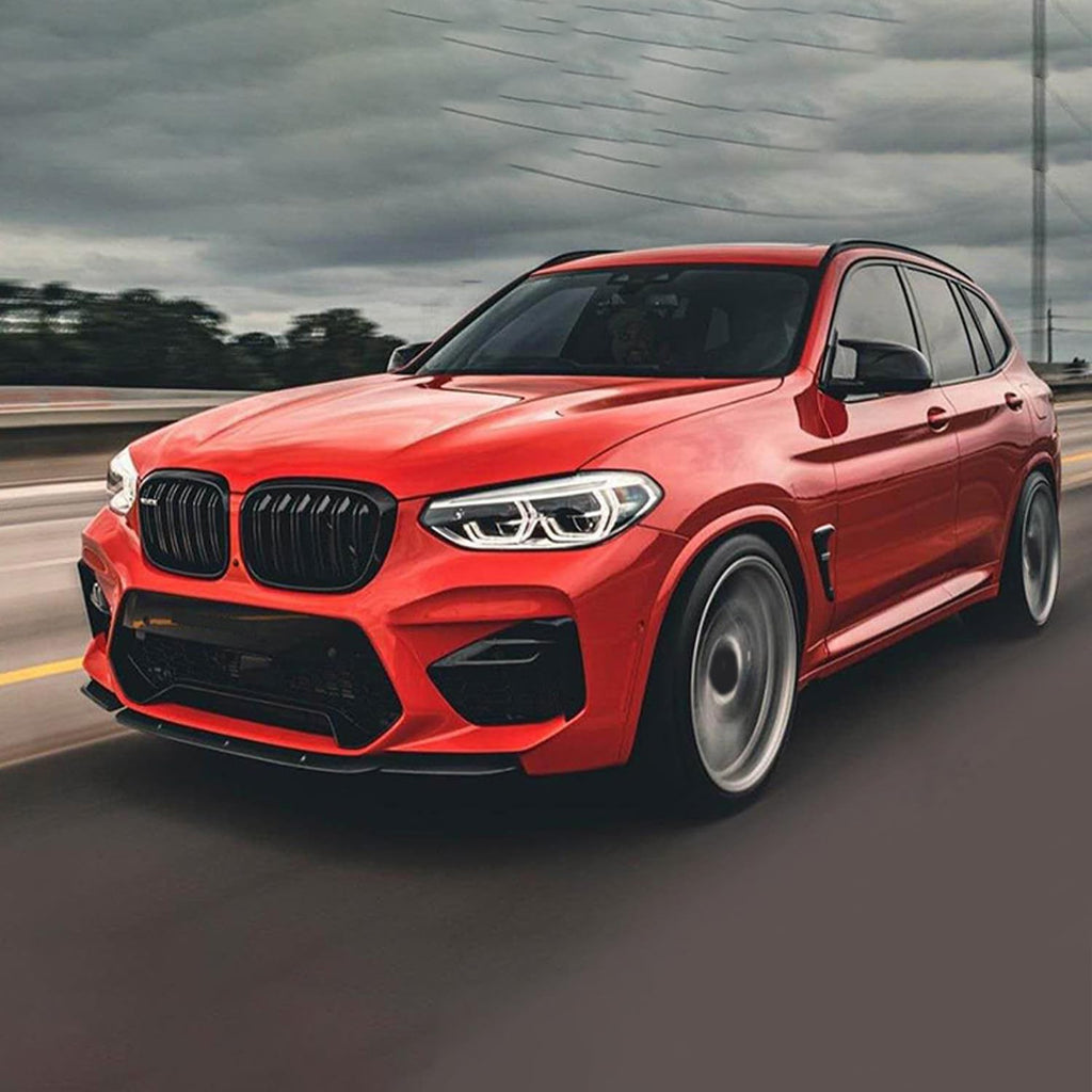 Front Bumper Lip Compatibility with 2019-2021 X3M F97 X4M F98 M Competition Sport Front Diffuser Chin Lip Air Dam Splitter Spoiler (Gloss Black)