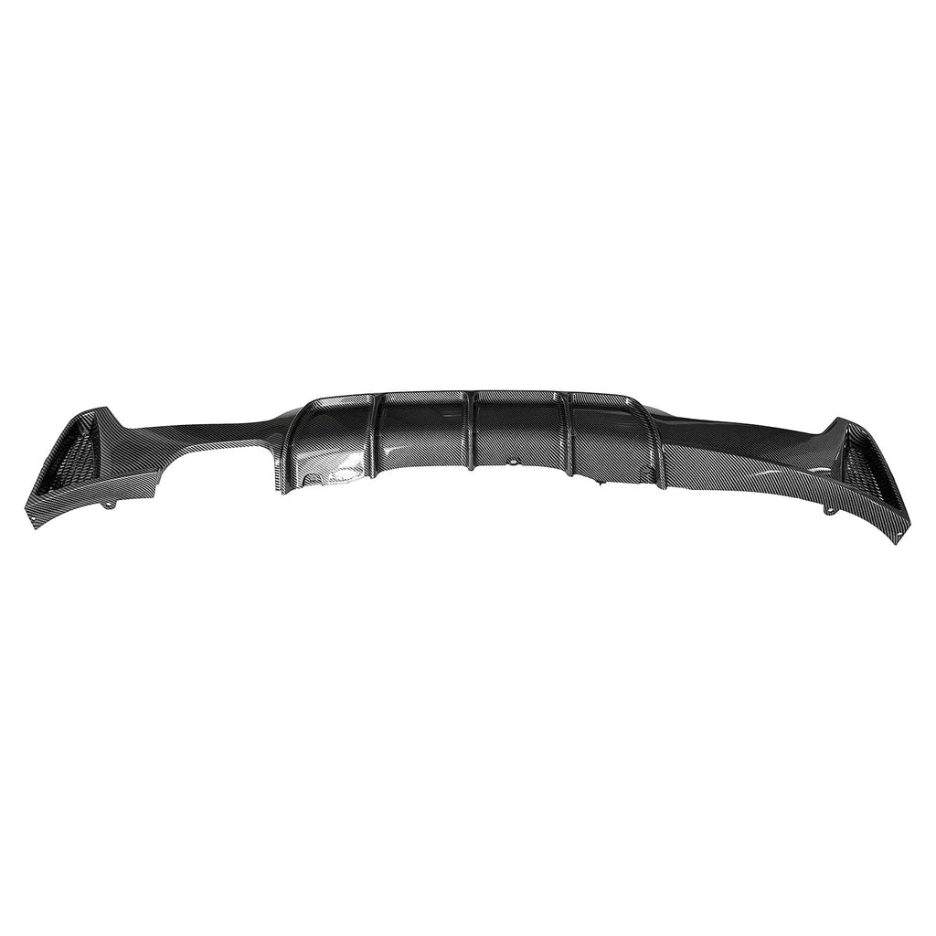 Rear Diffuser Compatibility with 2014-2020 4 Series F32 F33 F36 420i 420d 428i 430i M Sport Rear Bumper Diffuser Lip Single Exhaust Two Outlet Spoiler Splitter (Carbon Fiber Style)