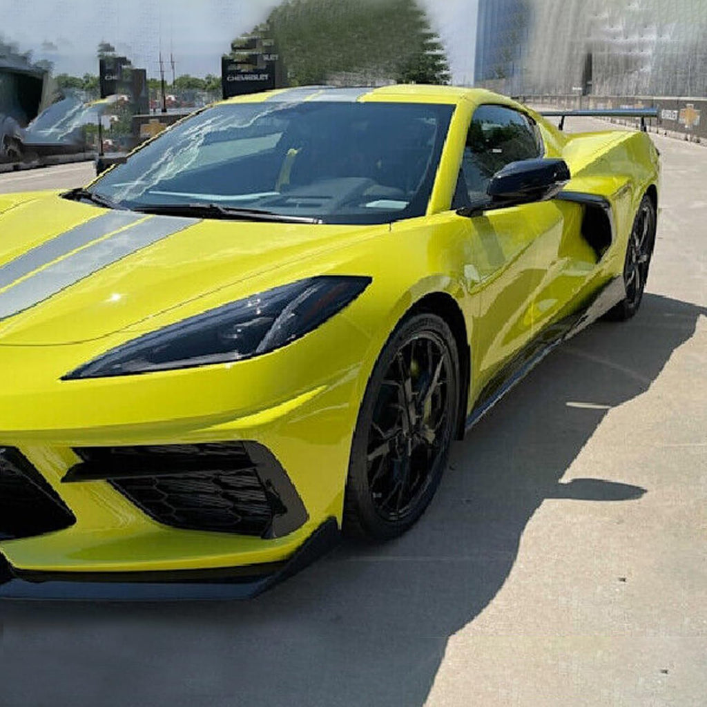 Side Skirts Compatibility with 2020-2023 Corvette C8 Rocker Panel Door Extension Lips Pair Diffuser Bumper Lip Splitter Gloss Black