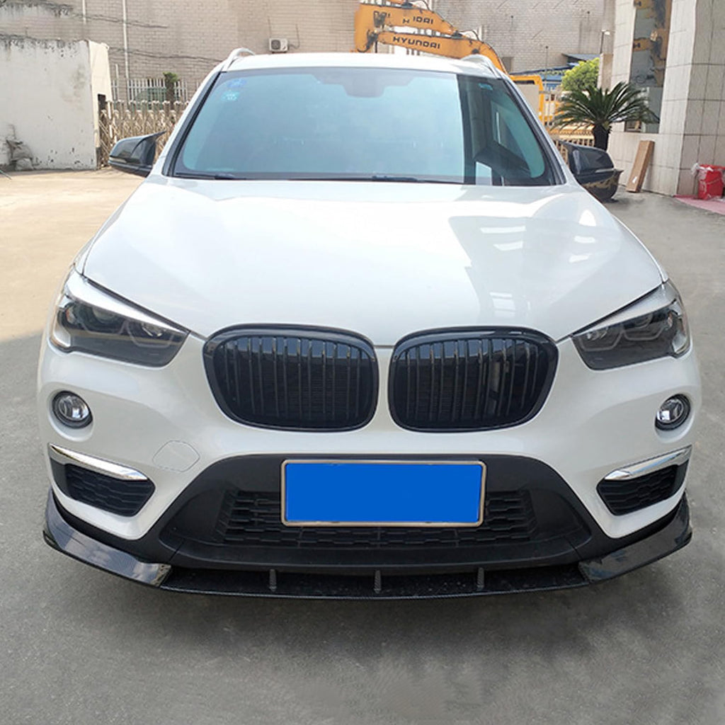 For 2016-2021 X1 F48 F49 Base Model Front Bumper Chin Diffuser Lip Air Dam Splitter Spoiler (Carbon Fiber Style)