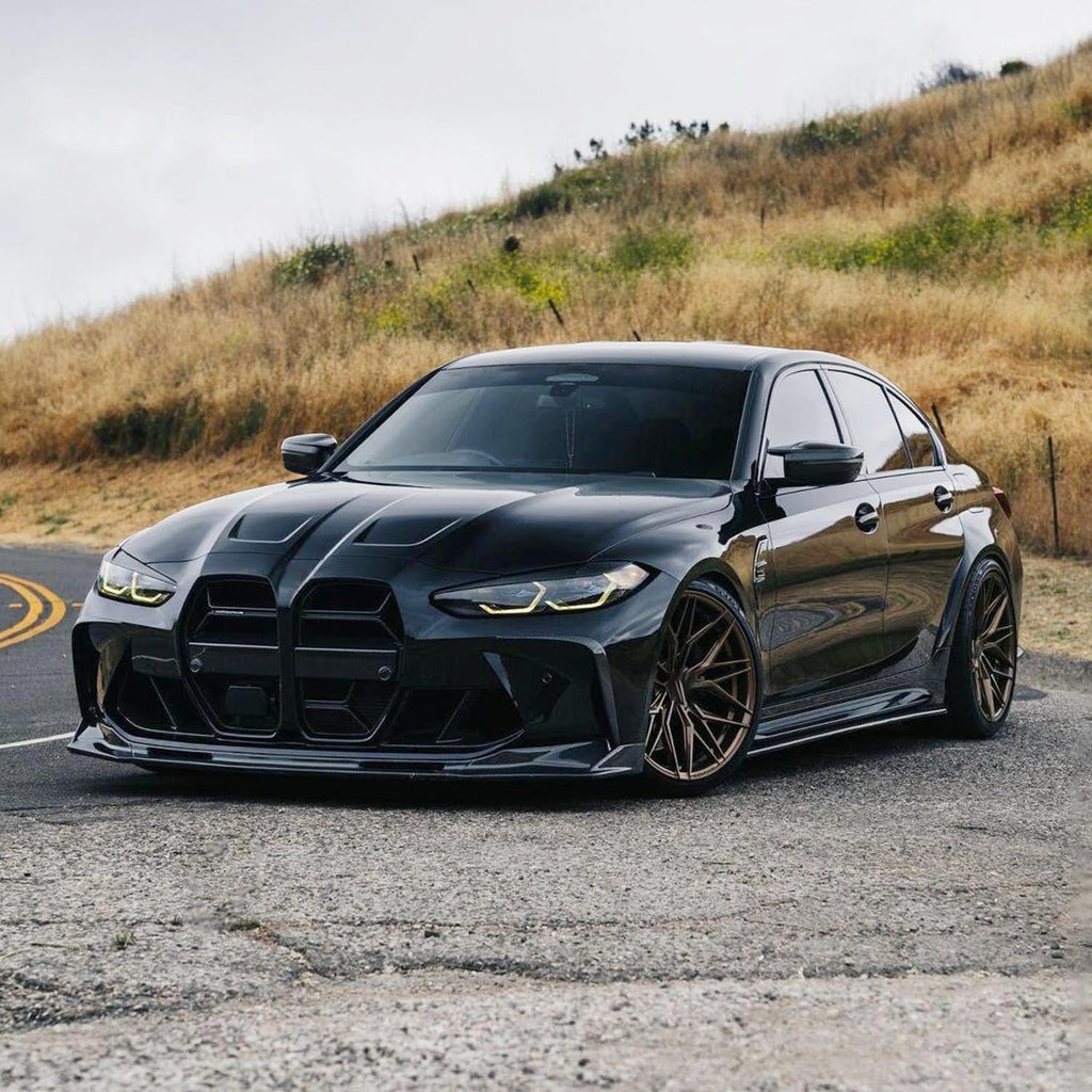 Front Grille Compatibility with 2021-2024 G80 M3 G82 G83 M4 CSL Style Front Bumper Grill Cover Replacement Gloss Black