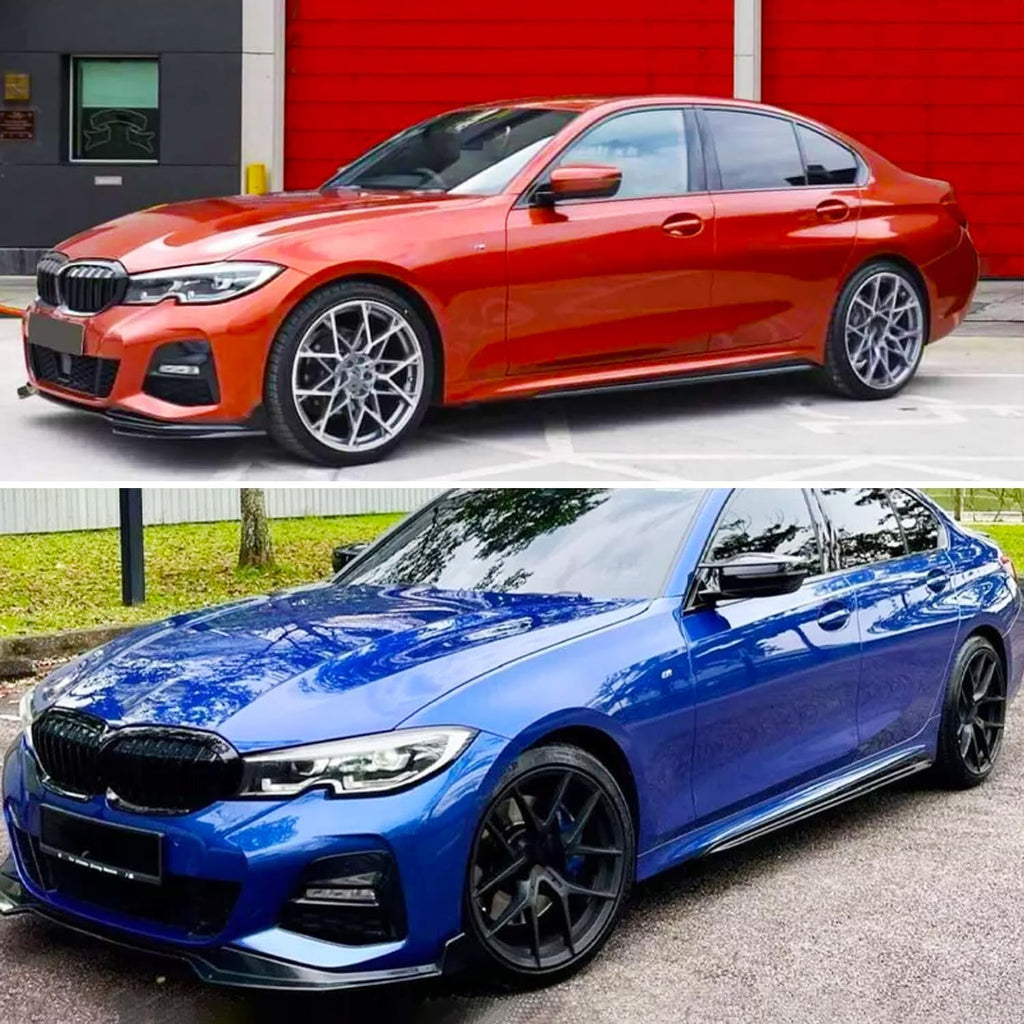 Side Skirts Compatibility with 2019-2022 3 Series G20 G28 M Sport Rocker Panel Line Door Extension Lips Pair Diffuser Bumper Lip Splitter (Gloss Black)