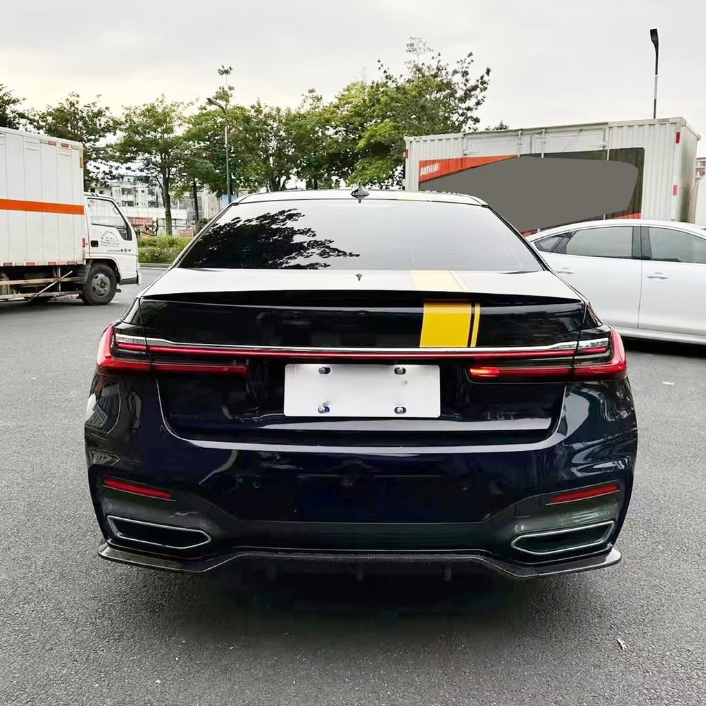 Rear Diffuser Compatibility with 2019-2022 7 Series G11 G12 M Sport Rear Bumper Chin Diffuser Kit Spoiler Splitter (Carbon Fiber Style)