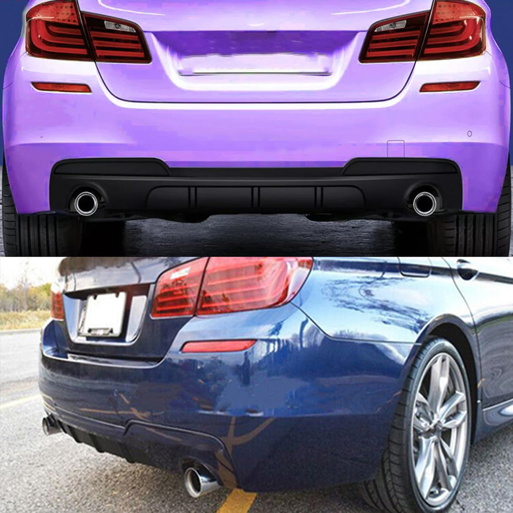 Rear Diffuser Compatibility with 2011-2016 5 Series F10 535i M Sport MP Style Rear Bumper Chin Lip Spoiler Splitter (Gloss Black)