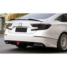 Load image into Gallery viewer, Rear Lip Compatibility with 2018-2022 Accord 10th Rear Bumper Chin Lip with W/LED Brake Light + White Corner Apron Spats Gloss Black Rear Diffuser