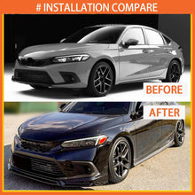 Load image into Gallery viewer, Front Lip Compatibility with 2022-2024 Civic Yofer Style Front Bumper Chin Lip Splitter Spoiler Kit Black