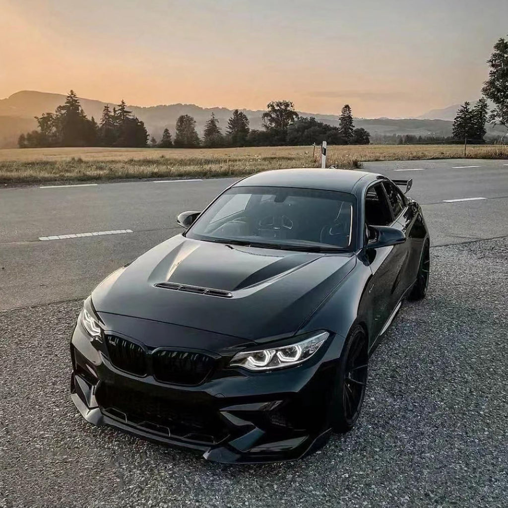 Front Bumper Lip Compatibility with 2019-2021 F87 M2 CS Style Front Chin Diffuser Lip Air Dam Splitter Spoiler (Gloss Black)