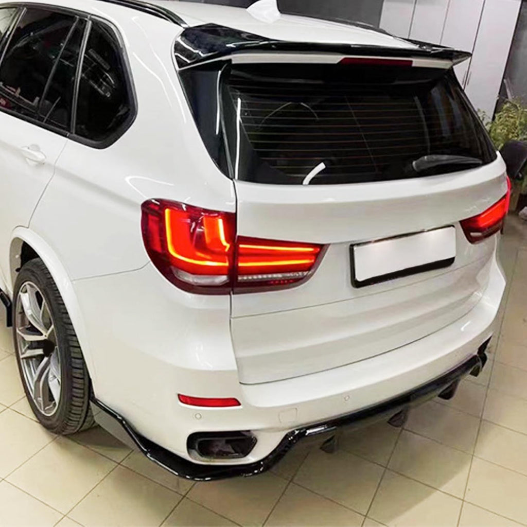 Rear Diffuser Compatibility with 2014-2018 X5 F15 Rear Bumper Chin Diffuser Kit Spoiler Splitter (Gloss Black)