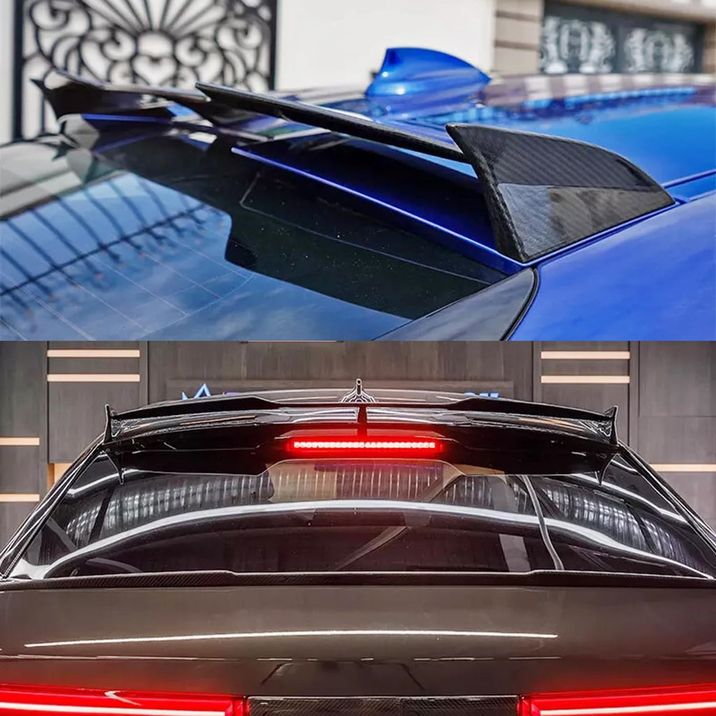 Rear Roof Spoiler Compatibility with 2020-2024 X6 G06 M Sport Rear Trunk Spliter Wing Lid (Carbon Fiber Style)