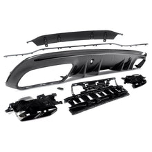 Load image into Gallery viewer, Rear Diffuser Compatibility with 2015-2021 C Class W205 AMG Sedan C300 C43 C63 4Door C63 Style Rear Bumper Chin Diffuser Lip Spoiler + Exhaust (Carbon Fiber Style)