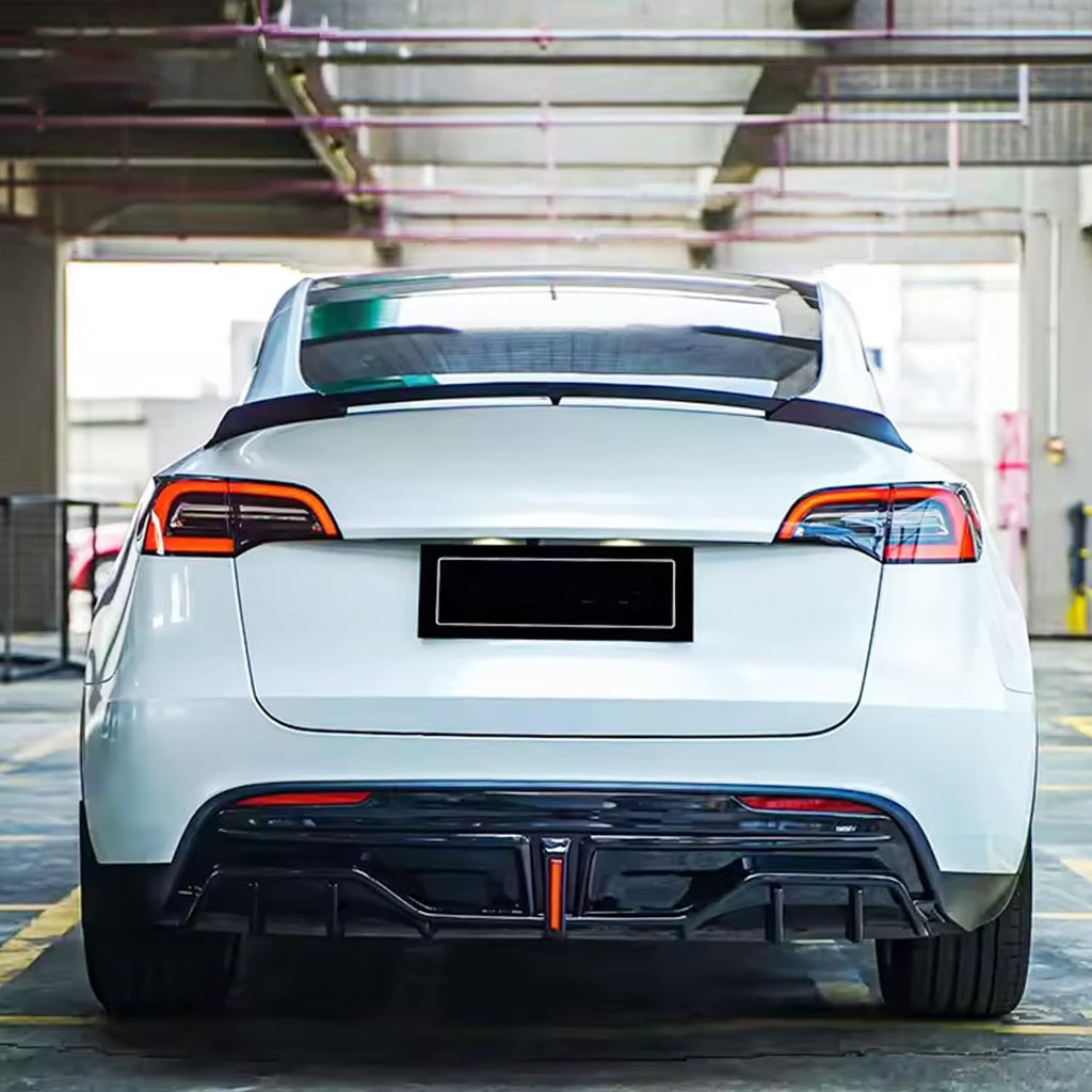 Rear Diffuser Lip Compatibility with 2020-2023 Model Y Yofer Style Rear Bumper Diffuser Spoiler Splitter with Light Gloss Black