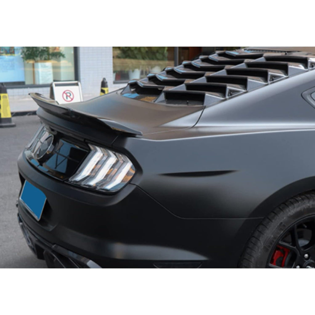 Rear Trunk Spoiler Compatibility with 2015-2021 Mustang GT Rear Trunk Spoiler Wing Lid Flap Spoiler Gloss Black