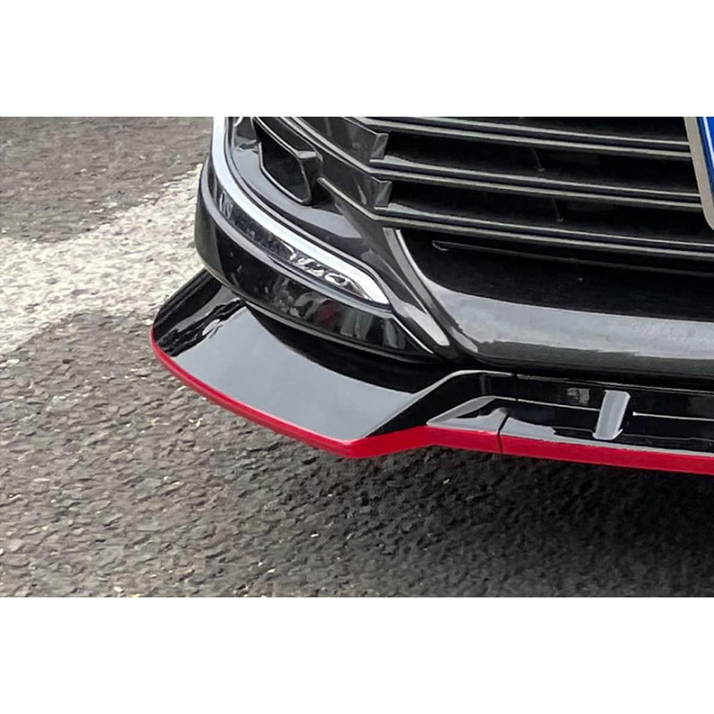 Compatibility with 2021-2022 Camry XLE LE Front Bumper Lip Front Chin Lip Spoiler Splitter Gloss Black with Red Line 3PCS