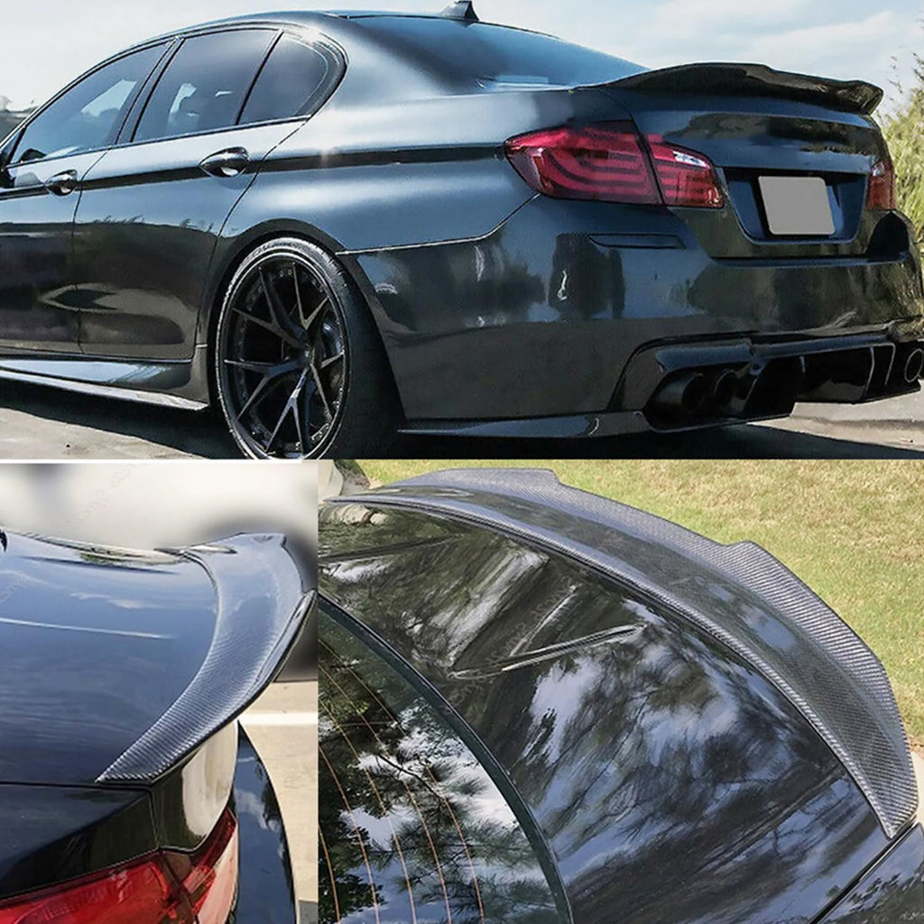Spoiler Compatibility with 2011-2016 5 Series F10 M5 PSM Style Rear Trunk Spoiler Wing Lid Splitter ABS Bodykit (Carbon Fiber Style)