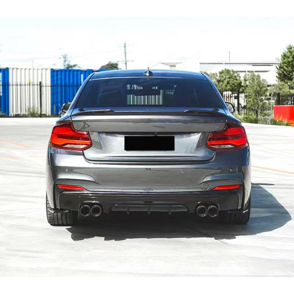 Rear Diffuser Compatibility with 2014-2020 2 Series F22 F23 M Sport Rear Bumper Lip Diffuser Lower Tail Bumper Lip Splitters (Gloss Black)
