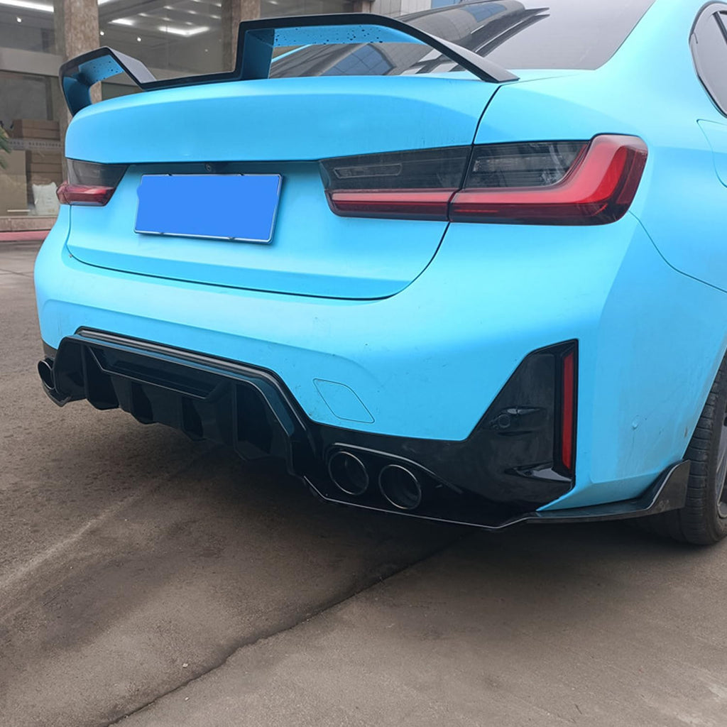 Rear Spoiler Compatibility with 2020-2023 4 Series G22 Coupe & G82 M4 M440i 430i V Style Rear Highkick Trunk Wing Lid Spliter (Carbon Fiber Style)