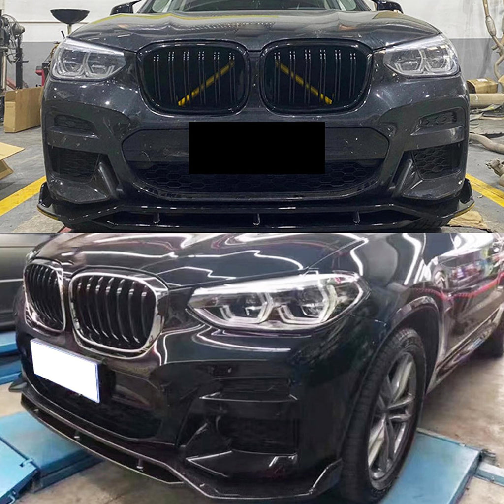 For 2018-2020 X3 X4 G01 G02 M Sport Front Chin Diffuser Lip Air Dam ABS Splitter Spoiler (Gloss Black)