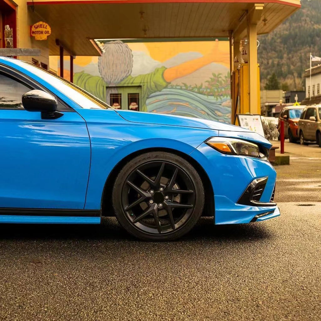 Front Lip Compatibility with 2022-2024 Civic Yofer Style Front Bumper Chin Lip Splitter Spoiler Kit Black Boost Blue