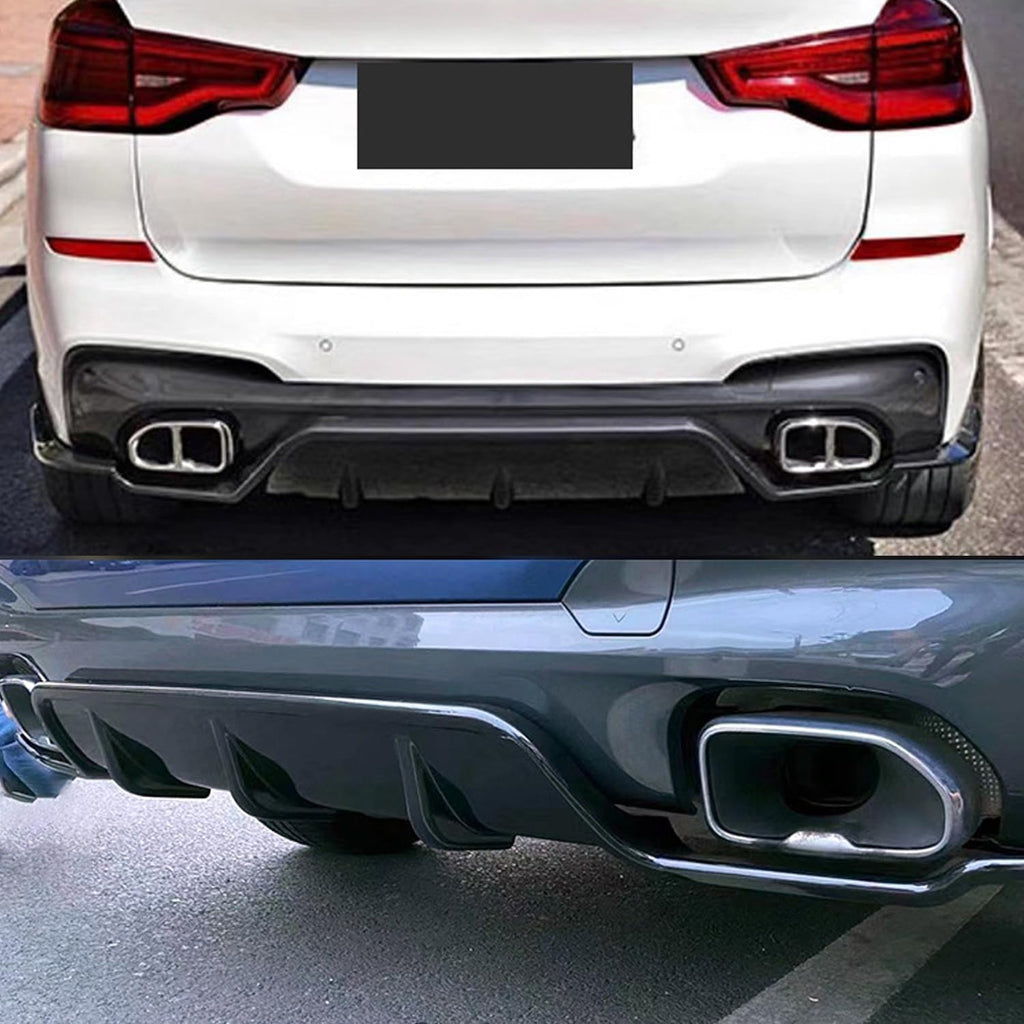 Rear Diffuser Compatibility with 2018-2021 X3 G01 M Sport BK Style Rear Bumper Chin Diffuser Kit Spoiler Splitter Gloss Black
