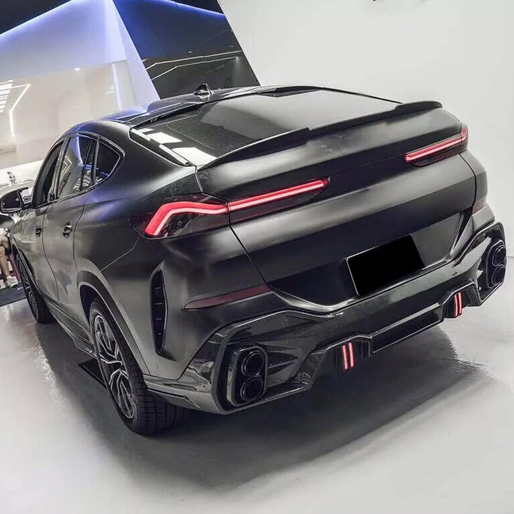 Spoiler Compatibility with 2020-2023 X6 G06 M Sport Rear Trunk Spoiler Wing Lid Splitter Bodykit ABS (Carbon Fiber Style)