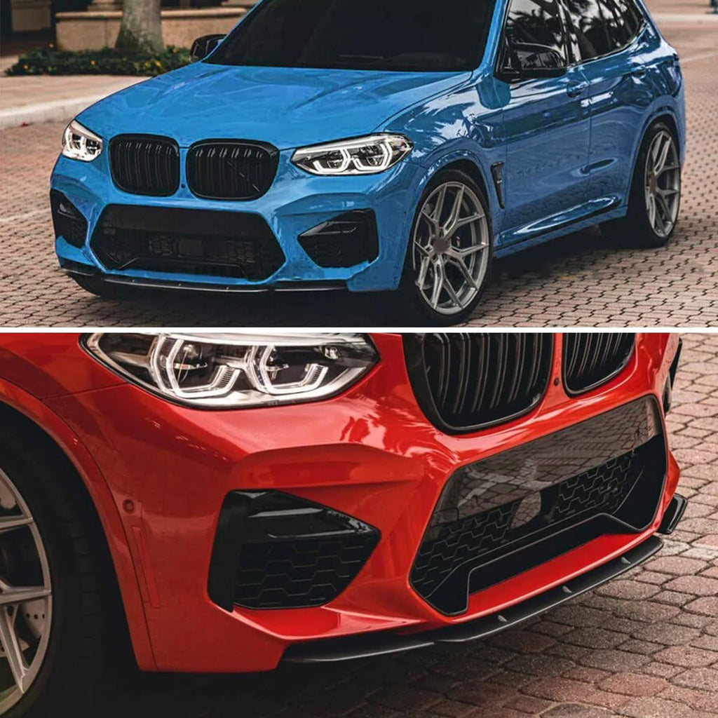 Front Bumper Lip Compatibility with 2019-2021 X3M F97 X4M F98 M Competition Sport Front Diffuser Chin Lip Air Dam Splitter Spoiler (Gloss Black)