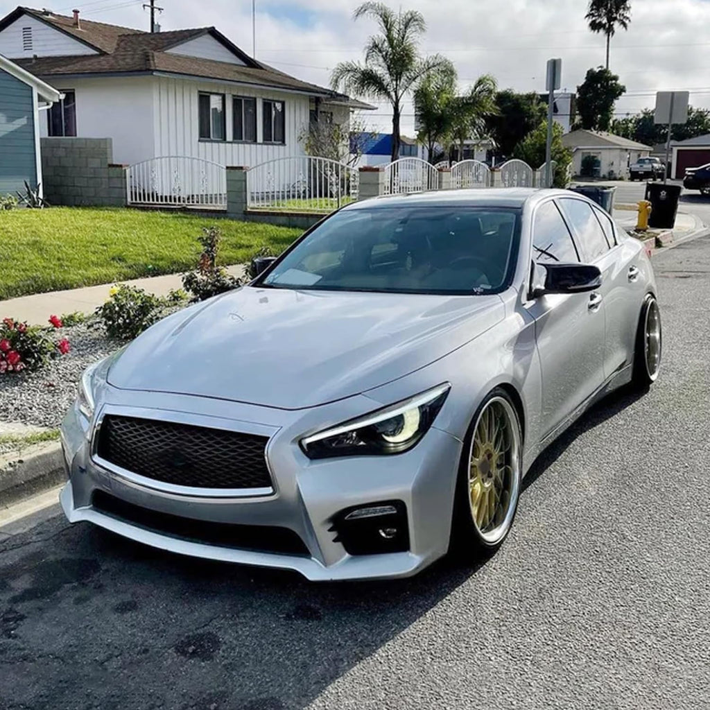 Door Mirror Covers Compatibility With 2014-2020 Q50 2015-2020 Q60 Q70 QX30 QX50 Rearview Side Left and Right Mirror Cover Caps Trim Replacement 2PCS (Gloss Black)