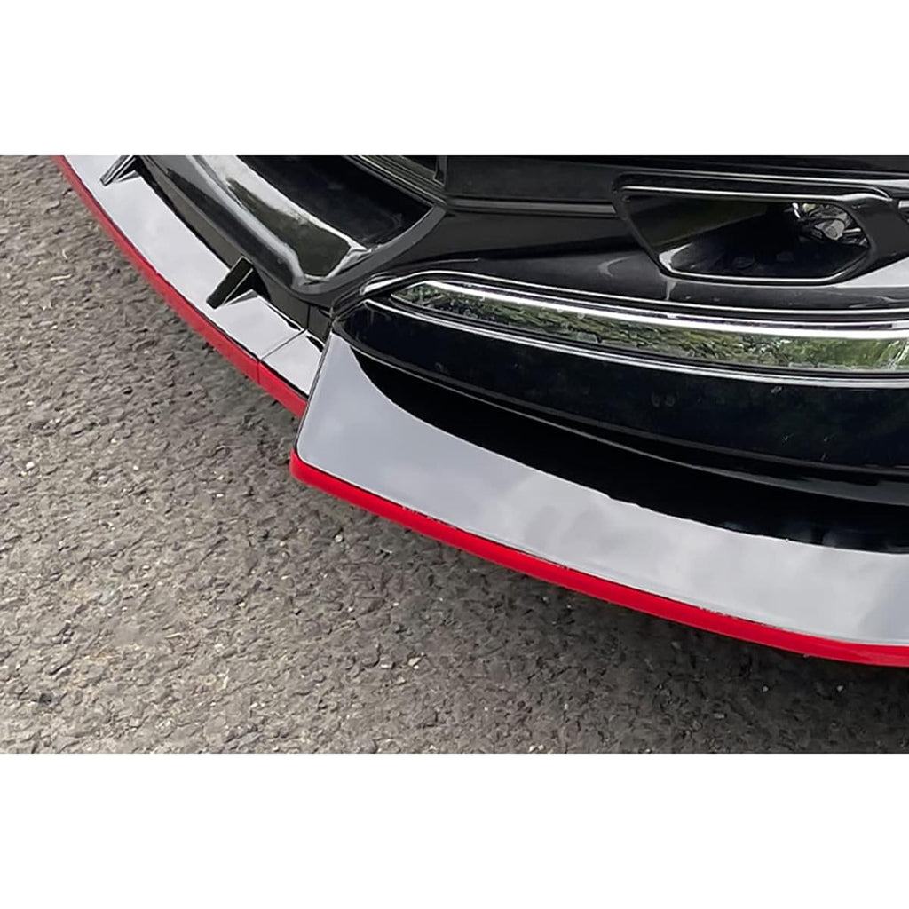 Compatibility with 2021-2022 Camry XLE LE Front Bumper Lip Front Chin Lip Spoiler Splitter Gloss Black with Red Line 3PCS