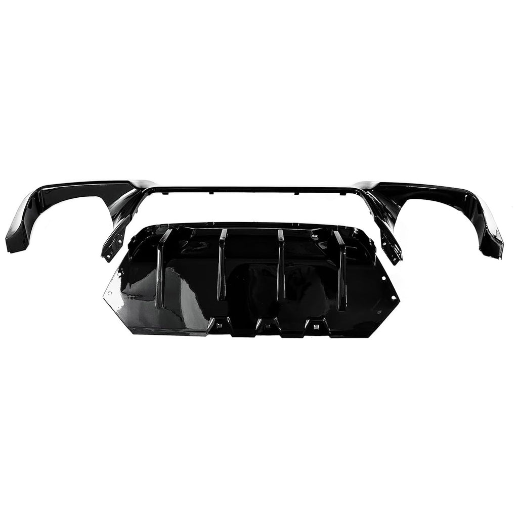Rear Diffuser Compatibility with 2011-2016 5 Series F10 M5 M Sport Rear Bumper Chin Lip Quad Exhaust Spoiler Splitter (Gloss Black)