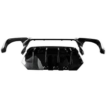 Load image into Gallery viewer, Rear Diffuser Compatibility with 2011-2016 5 Series F10 M5 M Sport Rear Bumper Chin Lip Quad Exhaust Spoiler Splitter (Gloss Black)