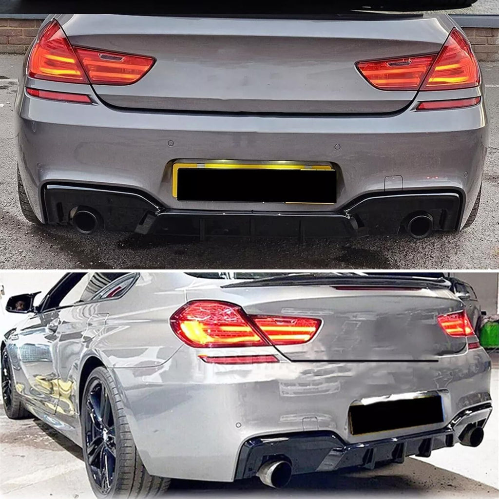 Rear Lip Compatibility with 2012-2018 6 Series F06 F12 F13 640i 650i M Sport Rear Bumper Chin Diffuser Lip Kit Spoiler Splitter (Gloss Black)