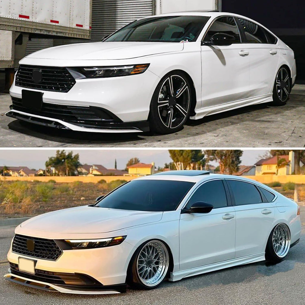 Front Bumper Lip Compatibility with 2023-2024 Accord 11th Front Diffuser Chin Lip Splitter Spoiler BodyKit (Pearl White Black)