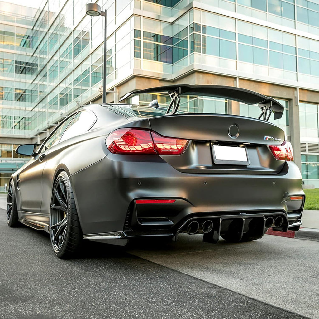 Compatibility with 2014-2020 BMW F80 M3 Sedan F82 F83 M4 with M Sport Rear Bumper Diffuser Lip V Style Spoiler Body Kits Carbon Fiber Style