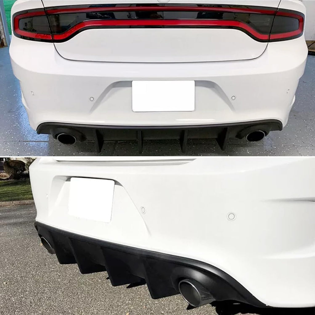 Rear Diffuser Compatibility with 2015-2024 Charger SRT Non-Widebody Models Rear Bumper Chin Diffuser Kit Spoiler Splitter (Matte Black)
