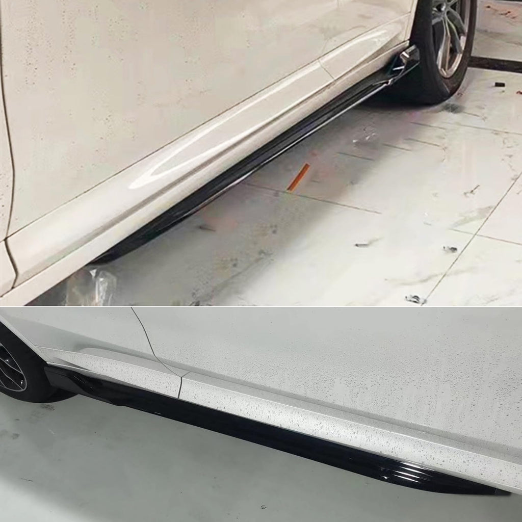 Side Skirts Compatibility with 2018-2023 X3 X3M G01 X4 X4M G02 Rocker Panel Door Extension Lips Pair Diffuser Bumper Lip Splitter (Gloss Black)