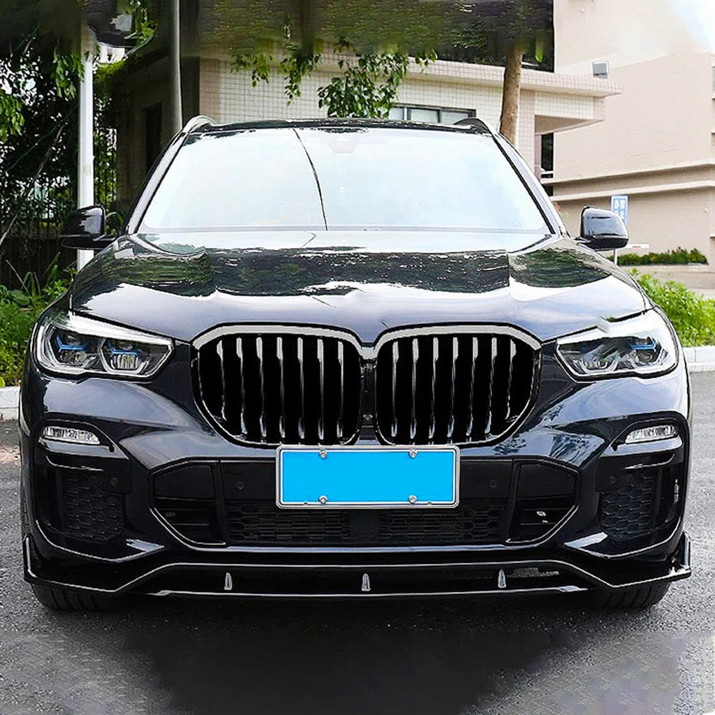 For 2019-2023 X5 G05 M Sport Front Bumper Lower Valance Chin Lip Splitter Spoiler Kit (Gloss Black)