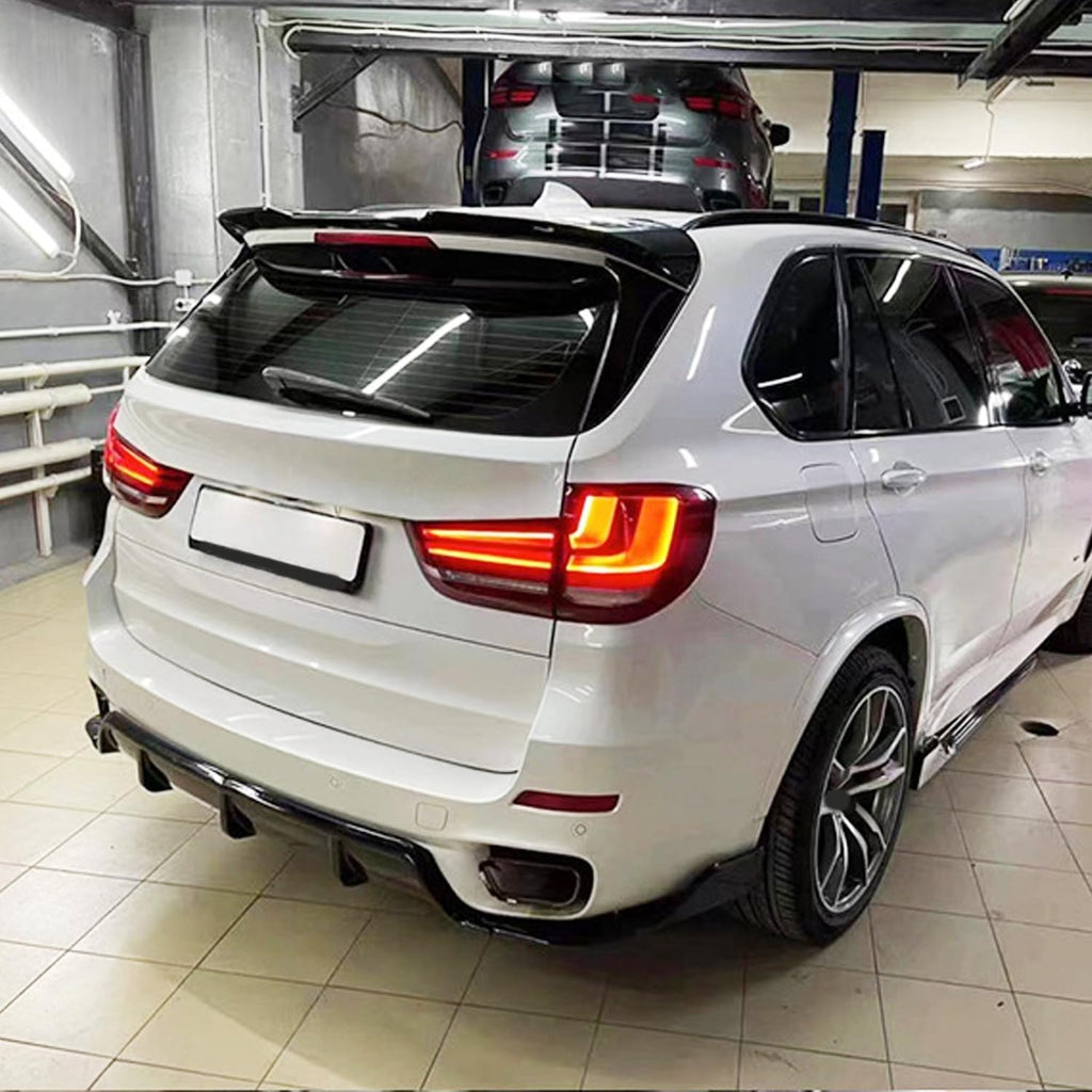 Rear Diffuser Compatibility with 2014-2018 X5 F15 Rear Bumper Chin Diffuser Kit Spoiler Splitter (Gloss Black)