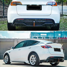 Load image into Gallery viewer, Rear Diffuser Lip Compatibility with 2020-2023 Model Y Yofer Style Rear Bumper Diffuser Spoiler Splitter with Light Gloss Black