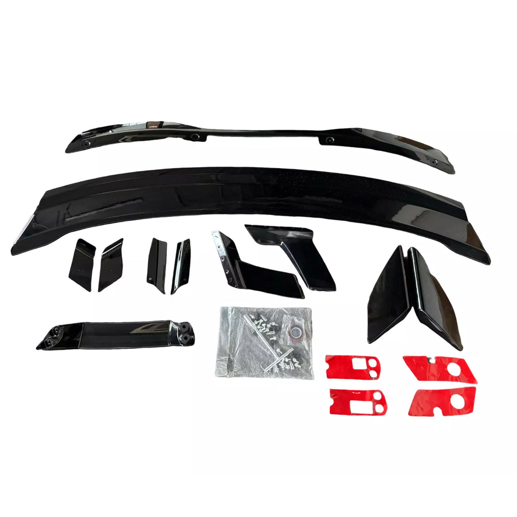 Spoiler for 2024 2025 Mustang DH Performance Style Rear Trunk Wing Lid Spliter W/Smoke Gurney Flap Gloss Black
