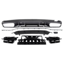 Load image into Gallery viewer, Rear Diffuser Compatibility with 2015-2021 C Class W205 AMG Sedan C300 C43 C63 4Door C63 Style Rear Bumper Chin Diffuser Lip Spoiler + Exhaust (Carbon Fiber Style)