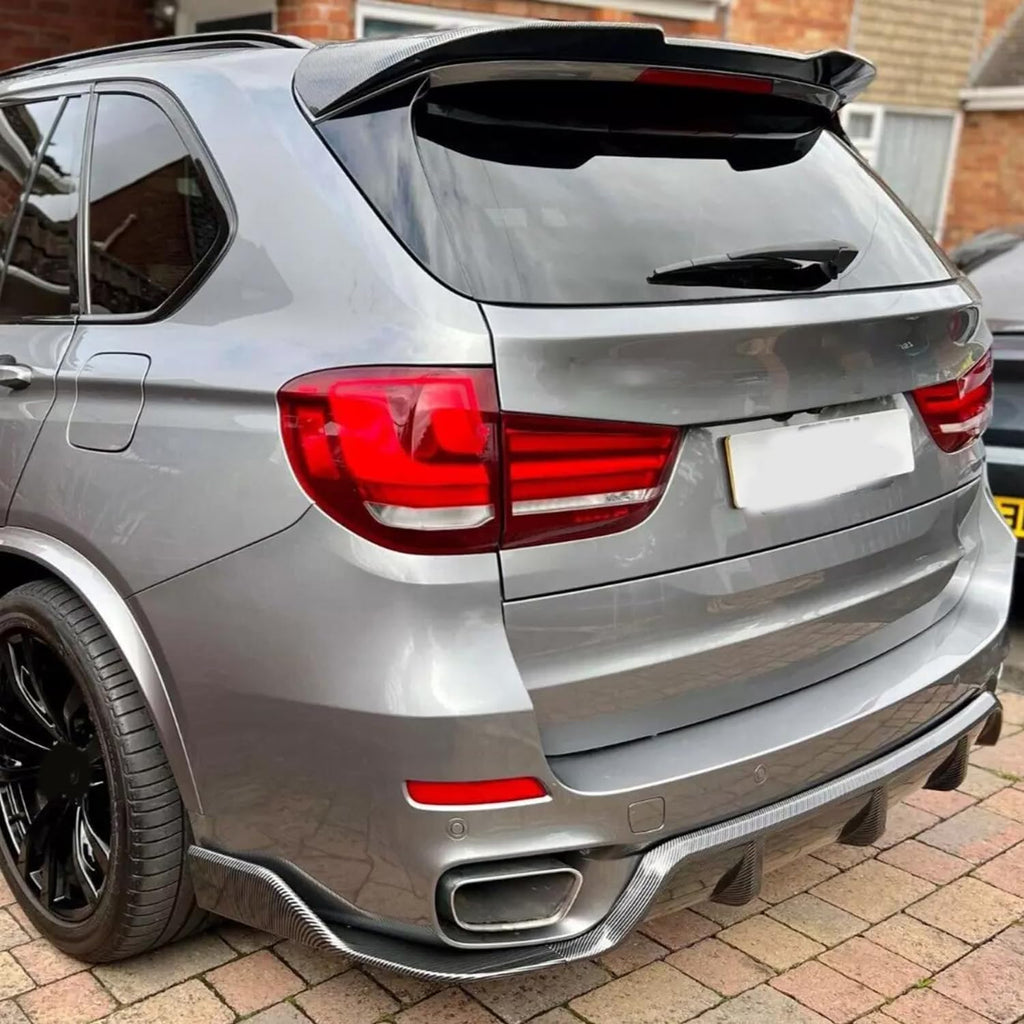 Rear Roof Spoiler Compatibility with 2014-2018 F15 F85 X5 X5M Rear Trunk Spliter Wing Lid (Carbon Fiber Style)