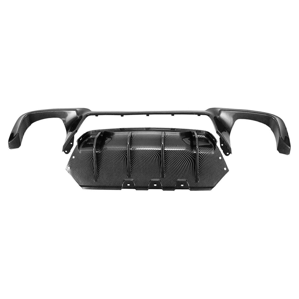 Rear Diffuser Compatibility with 2011-2016 5 Series F10 M5 M Sport Rear Bumper Chin Lip Quad Exhaust Spoiler Splitter (Carbon Fiber Style)