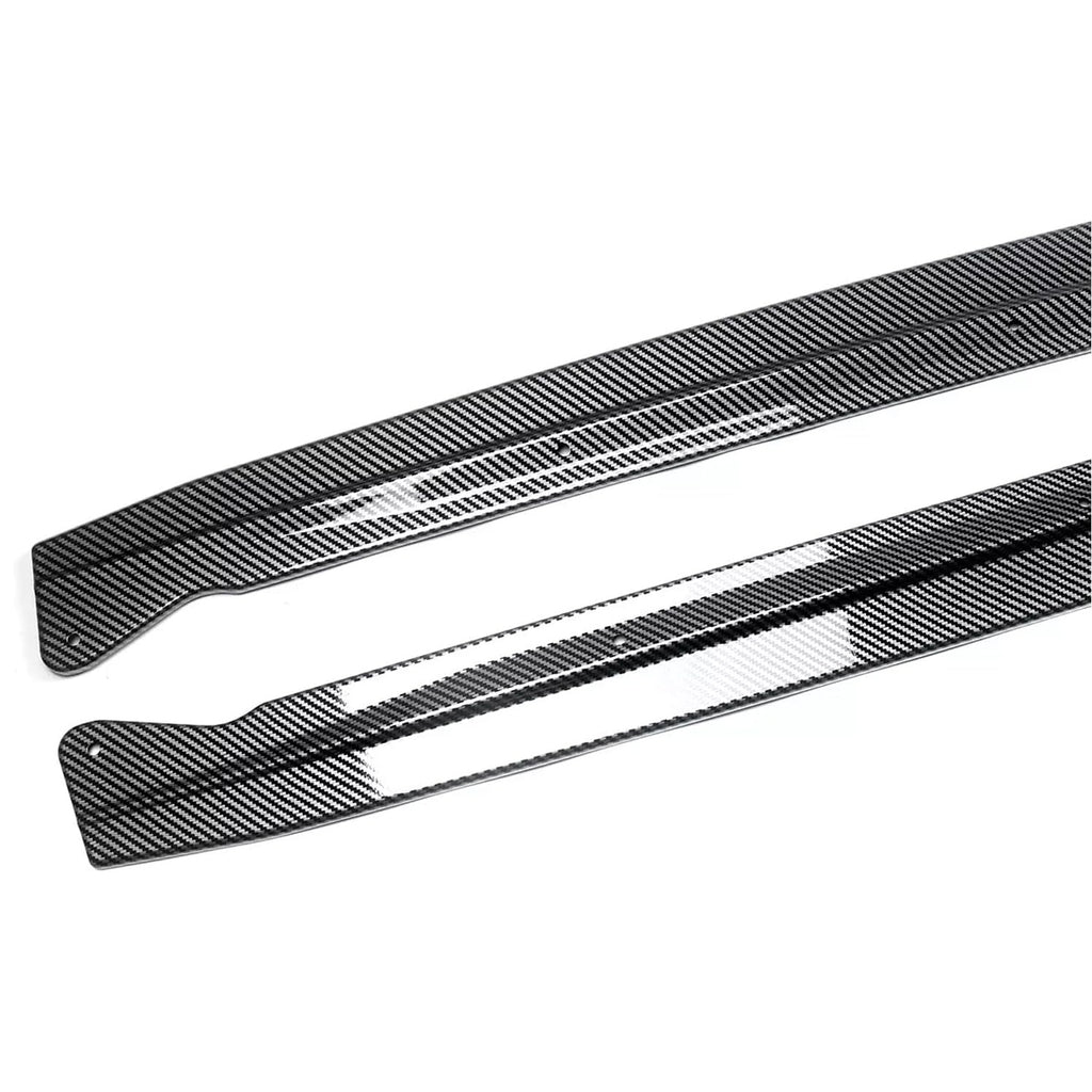 Side Skirts Compatibility with 2015-2019 5 Series F15 X5 F85 X5M F16 X6 F86 X6M Rocker Panel Line Door Extension Lips Pair Diffuser Bumper Lip Splitter (Carbon Fiber Style)